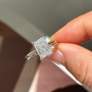 Radiant Elongated Cushion Cut Pavé Ring – Classic Light Luxury Collection